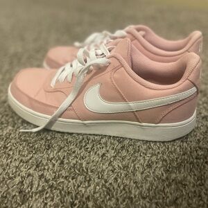 Nike Women's Soft Pink and White Sneakers